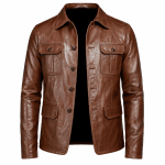 Men’s Classic Brown Leather Jacket | Premium Slim Fit Outerwear with Luxury Leather Finish Stylish Casual & Formal Wear