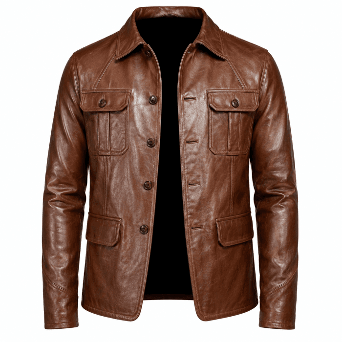 Men’s Stylish Leather Jacket | Modern Slim Fit Outerwear with Premium Leather Finish | Trendy Casual & Semi-Formal Wear - Image 2