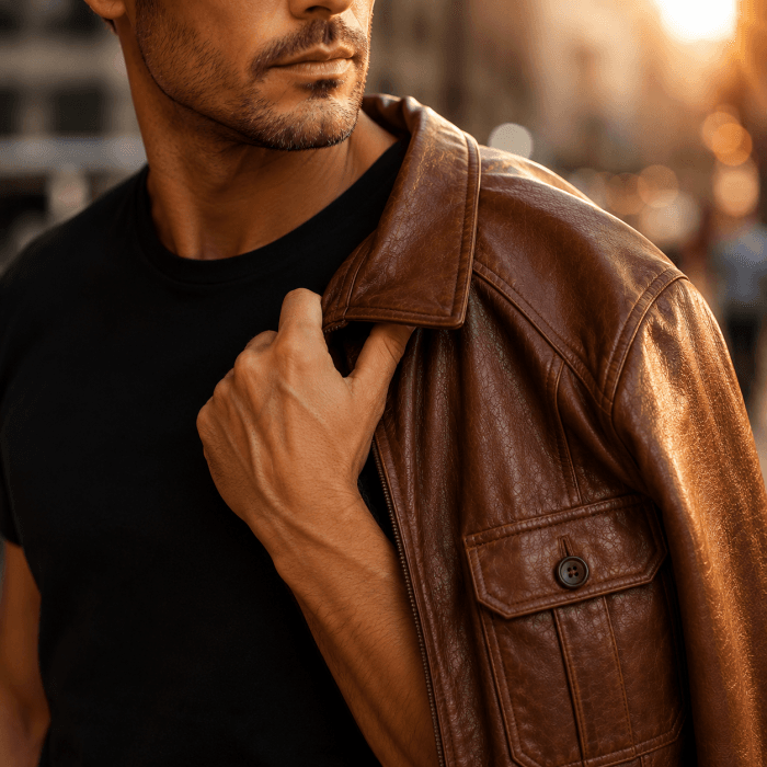 Men’s Stylish Leather Jacket | Modern Slim Fit Outerwear with Premium Leather Finish | Trendy Casual & Semi-Formal Wear - Image 8