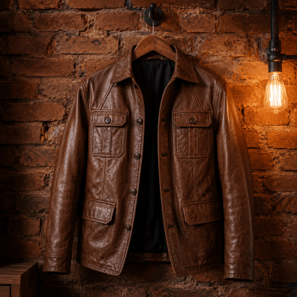 Men’s Stylish Leather Jacket | Modern Slim Fit Outerwear with Premium Leather Finish | Trendy Casual & Semi-Formal Wear - Image 15